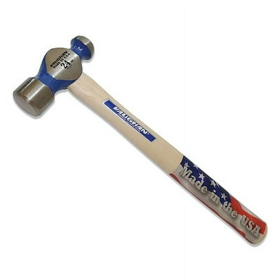 Commercial Ball Pein Hammer, Hickory Handle, 15 in OAL, Forged Steel 24 oz Head | Bundle of 2 Each