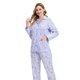 thumbnail image 5 of Apparonia Conjuntos de Pijama para Mujer Ropa de Dormir de Algodón Camisa de Manga Larga con Botones Al Frente y Pantalón Ropa de Dormir Cuello con Solapa Pjs Conjuntos de Descanso Cordero Morado M, 5 of 7