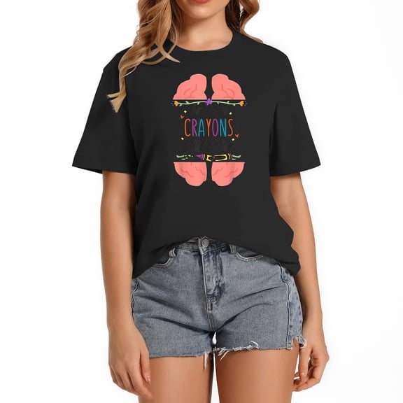 Broken Crayons Still Color Shirt Mental Health Awa Trendy Women's Top with Cool Design - Perfect for Warm Weather
