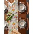 thumbnail image 4 of Vintage Floral Cotton and Linen Triangle Table Runners 72 In Long, Dresser Scarves Table Decoration for Wedding Party/Graduation Ceremony/Banquet 16x72 Farmhouse Country Rustic Chic Plant Leaves, 4 of 9