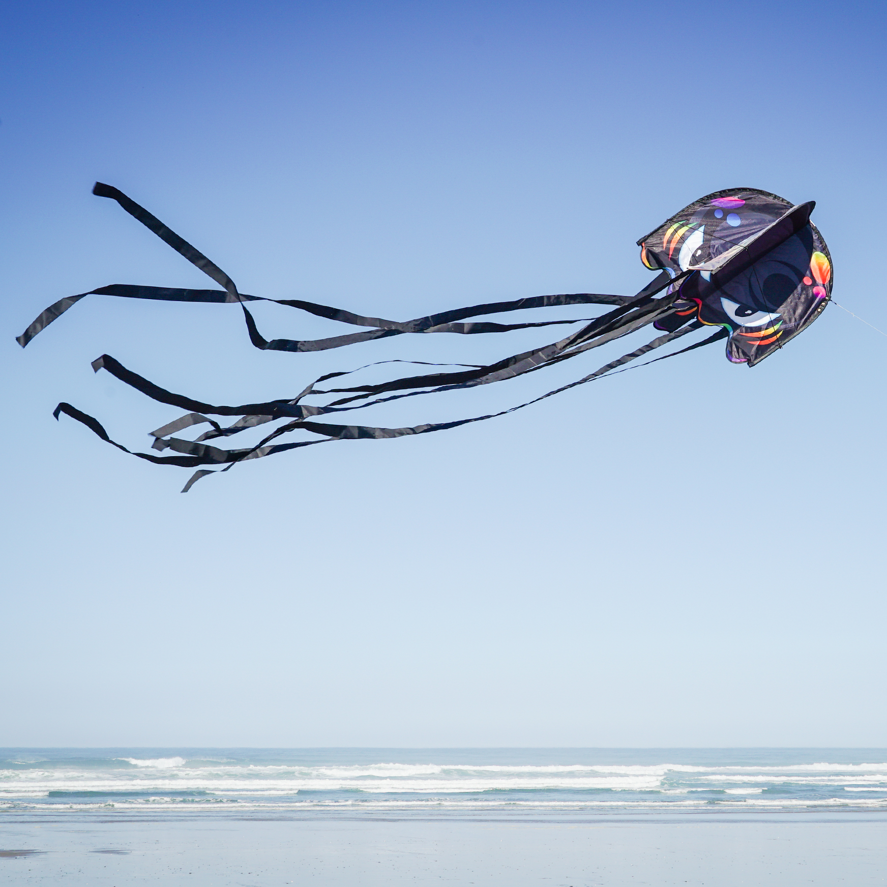 In the Breeze 3387 — Aurora Pop Jelly Kite — Non-Assembly, Easy-Flying Kite with Long Streamer Tails; Kite Line Included