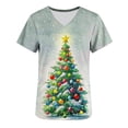 thumbnail image 5 of Wowcloth Women's Short Sleeve V-Neck Shirt with Christmas Print and Pocket, Work Uniform for Nursing and Daily Casual Wear, 5 of 6