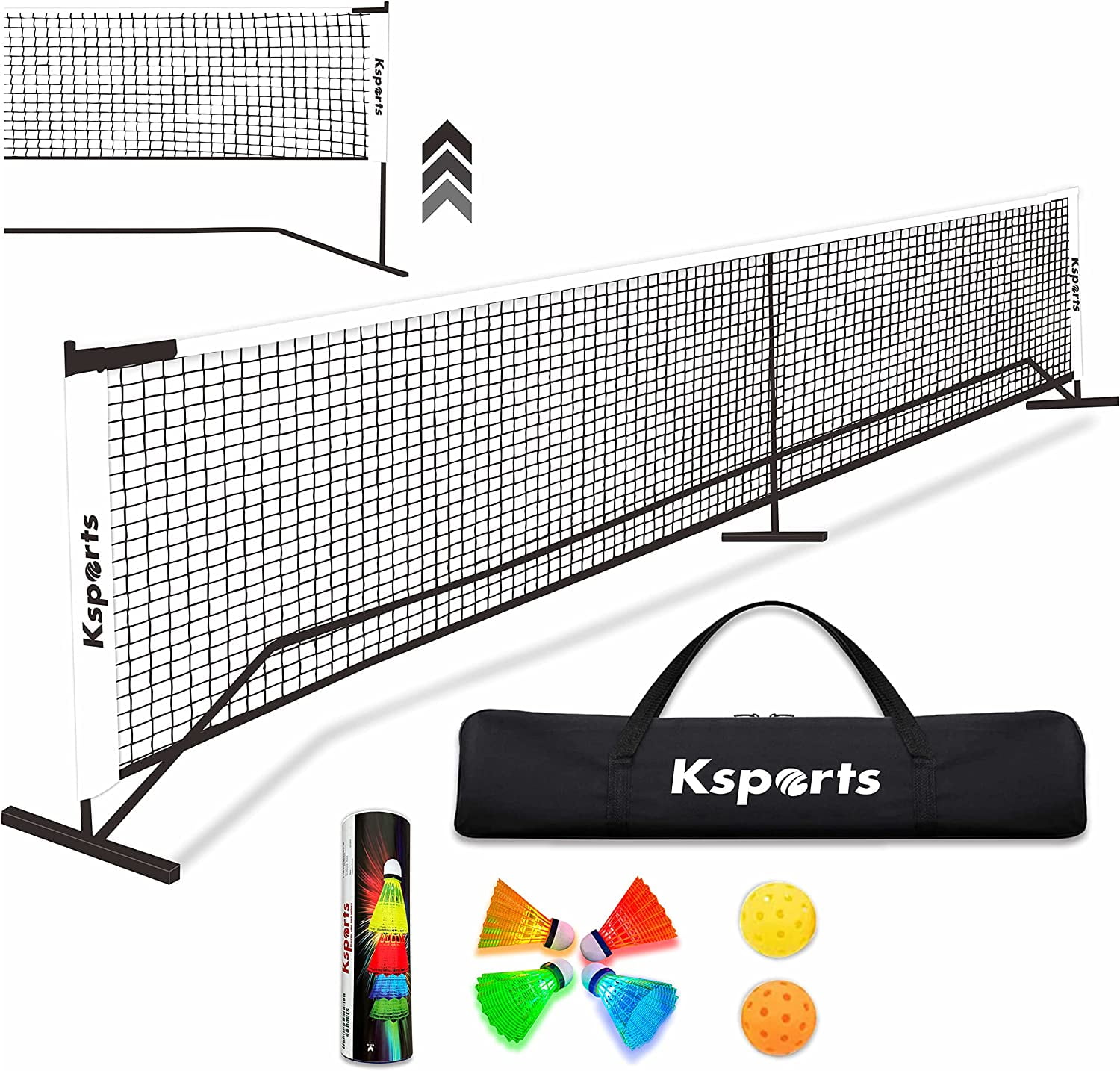 Ksports Regulation Size Pickleball Net 22 Feet White, can be Used as