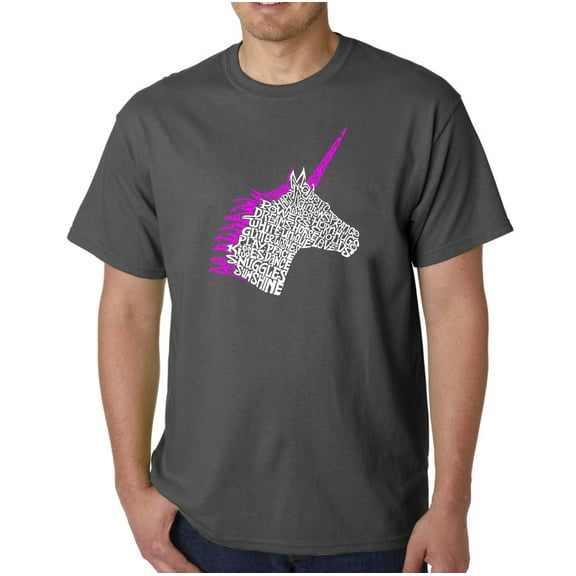 LA Pop Art Men's Word Art T-Shirt - Unicorn