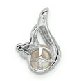 thumbnail image 4 of Sterling Silver Rhodium 6mm FW Cultured Pearl & Diamond Chain Slide, 4 of 4