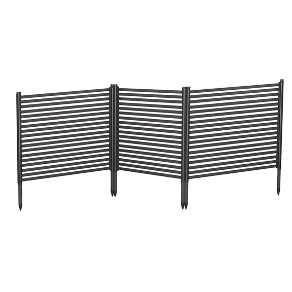 3-Pack No-Dig Privacy Fence Panels – 48”H x 106”W Metal Garden Fencing, Rustproof Outdoor Screen for AC Units, Trash Cans, Pool & Yard Borders, Easy Hammer-In Installation
