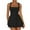 black, variant on Women's Square Neck Ruffle Hem Mini Dress, Ruched Waist Short Party Dresses, Multicolor, S-XL