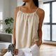 thumbnail image 1 of Craaazy Women's Oversized Sleeveless Tunic Tops, Lightweight Linen Blend Casual Cami, Adjustable Strap Ruched Blouse for Everyday Outfits Gifts, 1 of 8