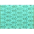 thumbnail image 1 of Ahgly Company Machine Washable Indoor Rectangle Abstract Turquoise Blue Modern Area Rugs, 5' x 8', 1 of 4