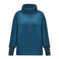 thumbnail image 2 of Aunavey Women's Turtleneck Pullover Sweaters Cowl Neck Long Sleeve Slouchy Loose Thin Knitwear, 2 of 6