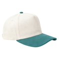 thumbnail image 2 of Unisex Two Tone Cotton Patchwork Hat,Suede Brim Flat Bill Trucker Baseball Cap, Adjustable Snapback Crown Cap,Blank Plain Crown Patchwork Hat for Running Hiking Fishing Travel Streetwear Skate Green, 2 of 4
