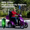 thumbnail image 4 of Upgrade Heavy Duty 4 Wheel Mobility Scooters for Seniors & Adults 500lbs Capacity,Arshin 800W All Terrain Fast Mobility Scooter for Travel,Electric Powered Chair,25 Miles Rang,Remote Key(Purple), 4 of 18