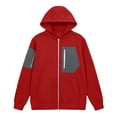 thumbnail image 2 of HomeDM Sweatshirt for Women Long Sleeve Full-Zip Hooded with Pocket Color Block Casual Outerwear, 2 of 8