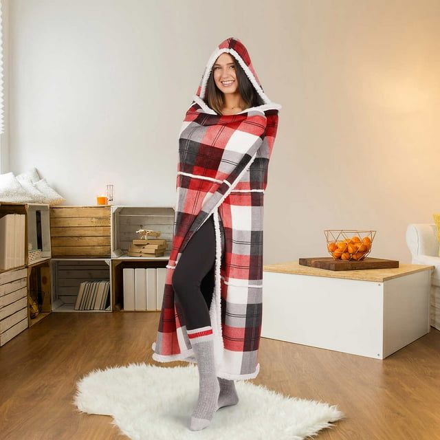 S&Co. Home - Jeté à Capuchon en Sherpa (Multicolore)