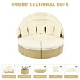 thumbnail image 6 of Euroco Round Outdoor Rattan Daybed with Retractable Canopy and Adjustable Table, All-Weather Wicker Sectional Sofa Set with Cushions and Pillows, 6 of 9