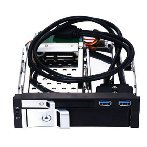 5.25inch Internal Dual Slot Hard Disk Case 2.5 3.5 Inch HDD/SSD Enclosure Tool-Free Design with 2 Locks