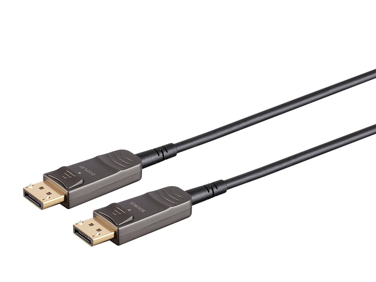 Monoprice DisplayPort Cable - 20 feet | 32.4Gbps, 8K@30Hz, 5K@60Hz, 4K@120Hz, Fiber Optic, AOC - SlimRun AV Series