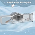 thumbnail image 6 of Noaman 2-Story Large Wooden Rabbit Hutch with Ramps, Lockable Doors, Run Area & Asphalt Roof for Outdoor Use, Easy to Assemble, Grey+White, 121.65"L x 27.56"W x 33.46"H, 6 of 6