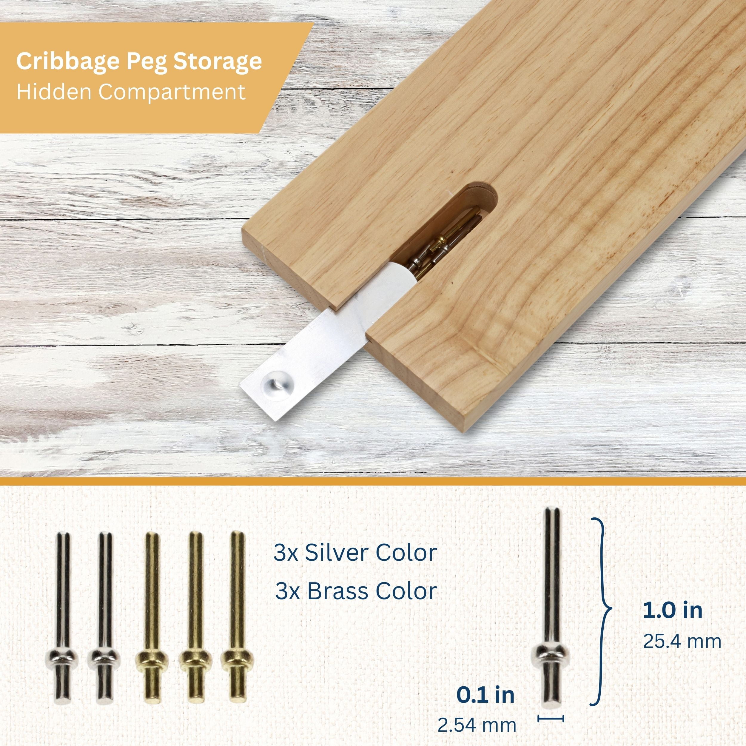 WE Games Classic Cribbage Set - Solid Wood 2 Track Board - Metal Pegs