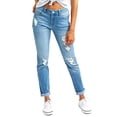 thumbnail image 1 of Resfeber Women's Ripped Boyfriend Jeans Cute Distressed Jeans Stretch Skinny Jeans with Hole, 1 of 2