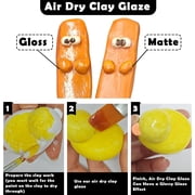 Air Dry Clay Glaze, 2 x 3.4 fl oz, 29 Piece Clay Tools Kit, Gloss & Matte Varnish, Tools for Sculpting, Molding & Carving Crafts