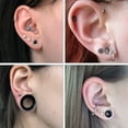 thumbnail image 6 of ZS 1 Pair Double Flare Ear Tunnel Plugs Expander Screw Fit Ear Stretching Silver Tapers and Plugs Earring Piercing, 6 of 6