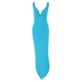 thumbnail image 5 of Women's Sexy Neon Asymmetrical Spaghetti Strap Dress Deep V-Neck Sleeveless Bodycon Midi Club Dress, 5 of 6