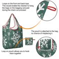 thumbnail image 4 of 5 Pack Foldable Shopping Bag,Green Christmas Snowflake Pattern Reusable Grocery Bags with Pockets,Large Reusable Tote Bags with Handles Waterproof & Lightweight, 4 of 6