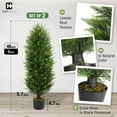 thumbnail image 5 of CAPHAUS 4 FT, 48 Inch Artificial Cedar Tree set of 2, Natural Faux Plants for Outside Planter, UV Resistant, Fake Boxwood Topiary w/ Dried Moss, Artificial Tree Indoor, Outdoor Patio Decor, 5 of 9