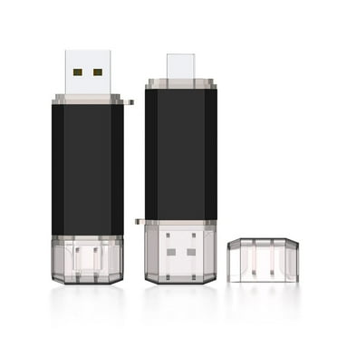 TOPESEL 2 Pack USB C Flash Drive 32GB 2 in 1 USB 3.0 & USB Type C Thumb Drive Black