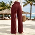 thumbnail image 5 of cocolona Womens Casual Corduroy Pants Elastic Waist Straight Wide Leg Travel Lounge Pants with Pockets, 5 of 5
