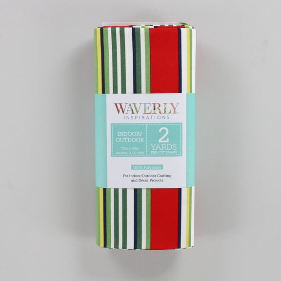 Waverly Inspirations Stripe Fabric Multi Color 54" Wide 100% Polyester, Crafting, Home Decor Projects, Easy to Cut and Sew