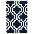 thumbnail image 2 of SAFAVIEH Chatham Henry Geometric Quatrefoil Wool Area Rug, Dark Blue/Ivory, 5' x 5' Square, 2 of 10