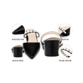 thumbnail image 4 of BLISSFUL STEP Pearls Strap Block Heel Sandals Slip on Backless Pumps for Women Black (Size 7), 4 of 7