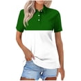 thumbnail image 1 of Yuyuzo Womens Short Sleeve Tops V Neck Work Tee Shirts Dressy Casual Collared Color Block Tunic Tops, 1 of 5