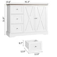 thumbnail image 2 of Luku 41.3" Farmhouse Buffet Cabinet with Storage - 3 Drawers & 2 Doors, White Buffet Cabinet for Kitchen, Dining Room, Living Room, Hallway - Rustic Modern Design, 2 of 7