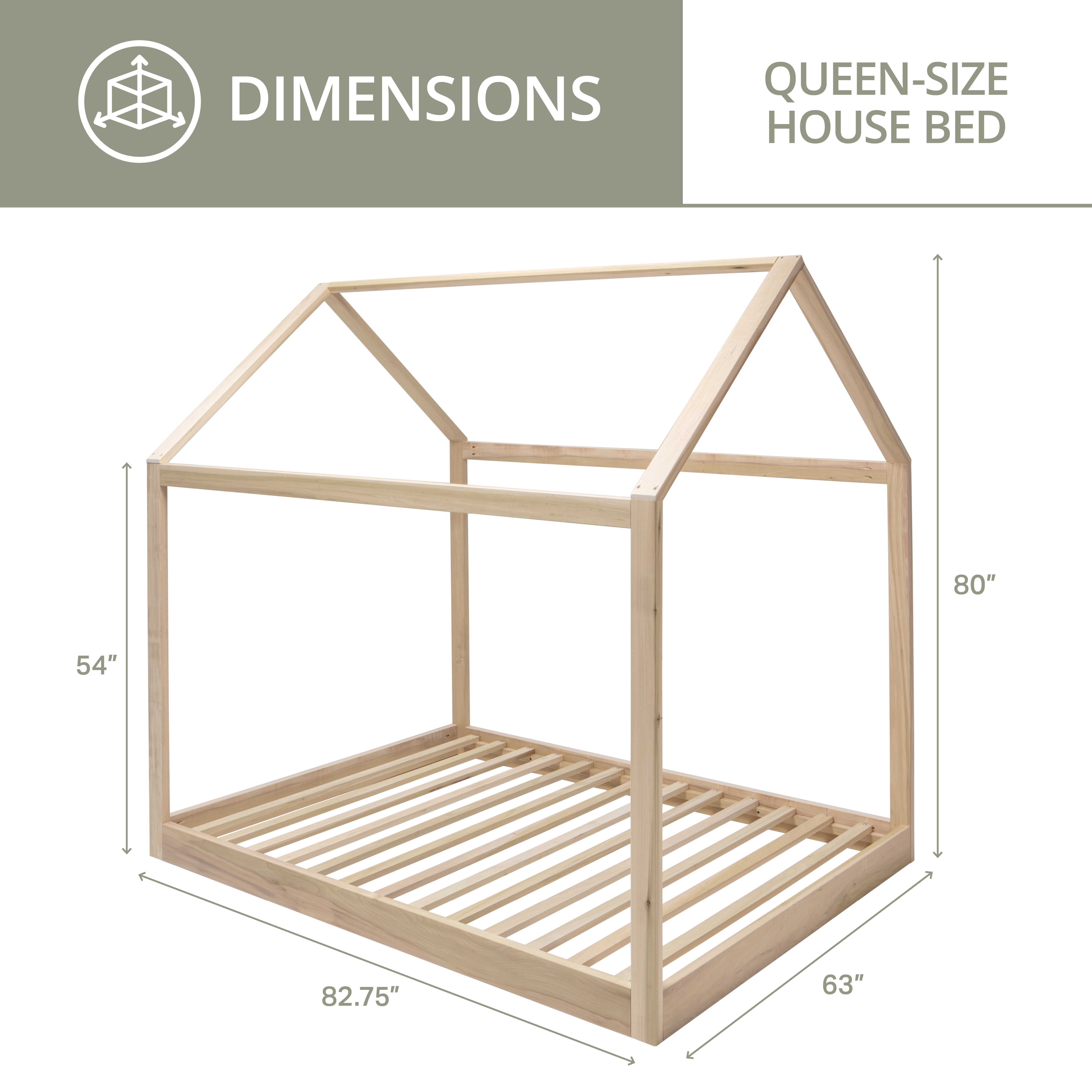 American Furniture Classics QUEEN S House Canopy Bed, Natural - Queen Size