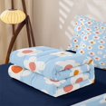 thumbnail image 6 of Homewish Blue Floral Zipper Full Size Comforter Sets with Fitted Sheet and 2 Pillowcases,Watercolor Flower Print Zipper Bedding Set,Navy Blue Reversible,4pcs, 6 of 8