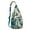 Blue-green-1, variant on Tropical Escape Sling Backpack - Vibrant Palm Leaf & Hibiscus Print Shoulder Bag, Lightweight for Travel