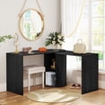thumbnail image 6 of Wirrytor L Shaped Desk Corner Office Desk Computer Desk with Storage Cabinet, Gaming Desk, Gaming Computer Desks for Study,Working,Black, 6 of 9