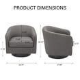 thumbnail image 5 of DREAMSIDEA Swivel Barrel Chairs Set of 2 for Living Room,Gray Swivel Living Room Chair Round Club Armchair-Gray, 5 of 6