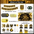 thumbnail image 3 of Mxdfafa 39Pcs 30th Birthday Decorations Kit Black Gold Glitter Party Supplies with Banner,Balloons,Backdrop,Honeycomb Centerpieces,Hanging Swirls for Men Women 30th Bday Anniversary Celebration, 3 of 7
