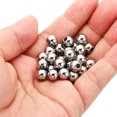 thumbnail image 3 of Unique Bargains Lisse Perles Rondes Entretoises, 8mm OD 3mm ID Breloques Lâches, Argent 50Pcs, 3 of 7