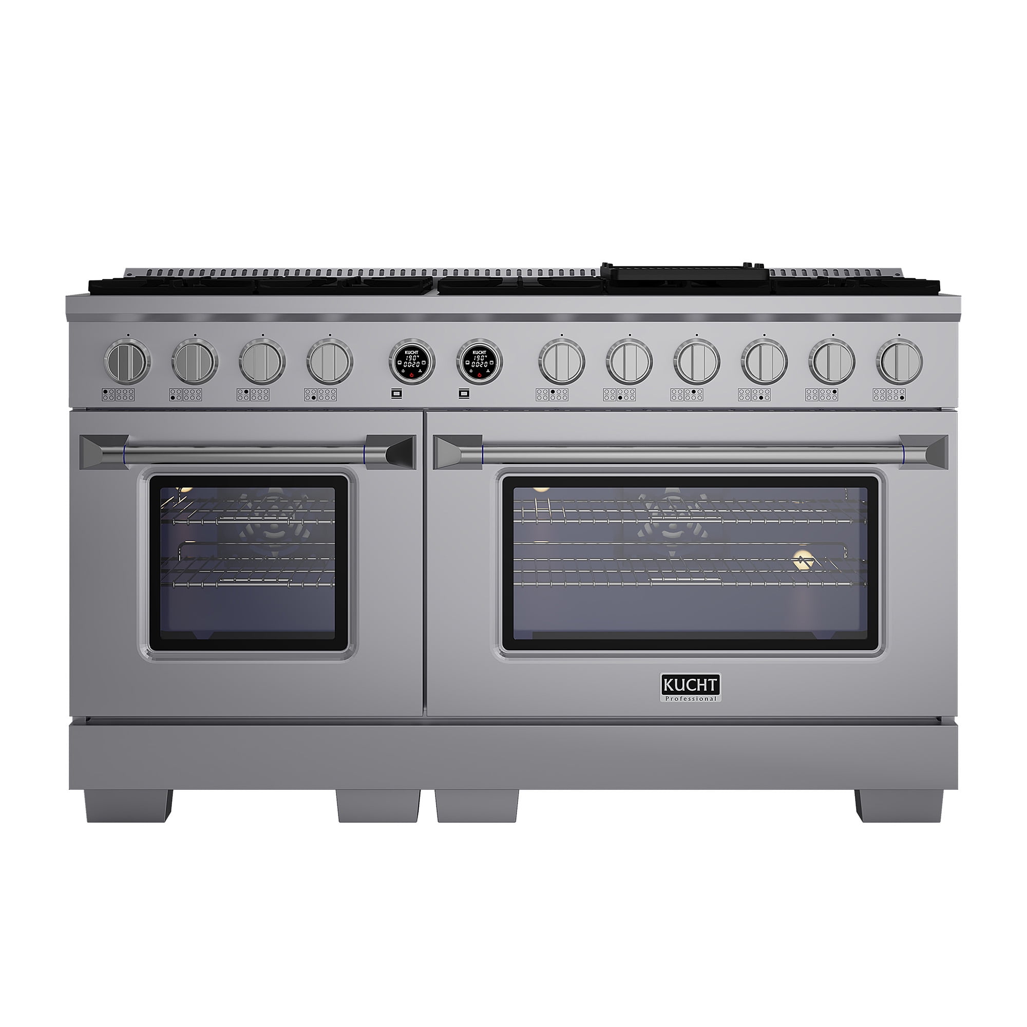 60 in. 7.9 cu. ft. 10 Burners Dual Fuel Range for Propane Gas in Stainless Steel