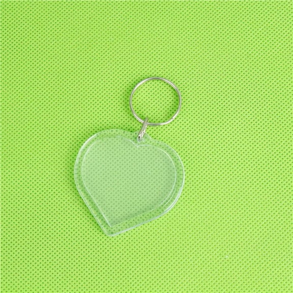 10Pcs Acrylic Photo Frame Keychain with Iron Split Key Rings Rectangle Heart 1.97x1.97 Inch diy