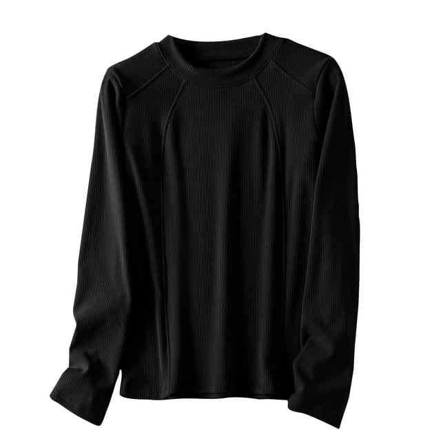 Yuyuzo Hauts de Pyjama pour Femmes Doublés en Molleton Col Roulé Couche de Base sous-Vêtements Thermiques en Molleton