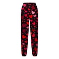 thumbnail image 4 of JGTDBPO Baggy Sweatpants for Women Drawstring Valentine'S Day Printed High Waist Casual Loose Joggers Y2K Warm Trousers with Pockets Sporty Athletic Bound Ankle Lounge Pants, 4 of 5