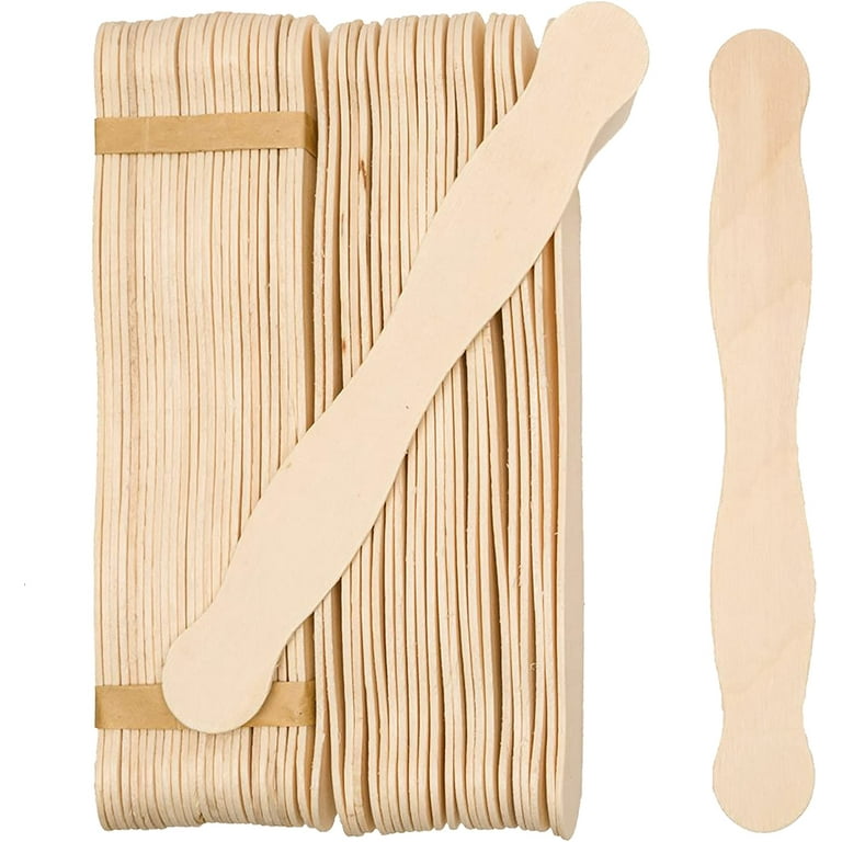 Jumbo Craft Sticks Bulk 200 Count Wooden, Wavy, 8-inch Large Popsicle Sticks