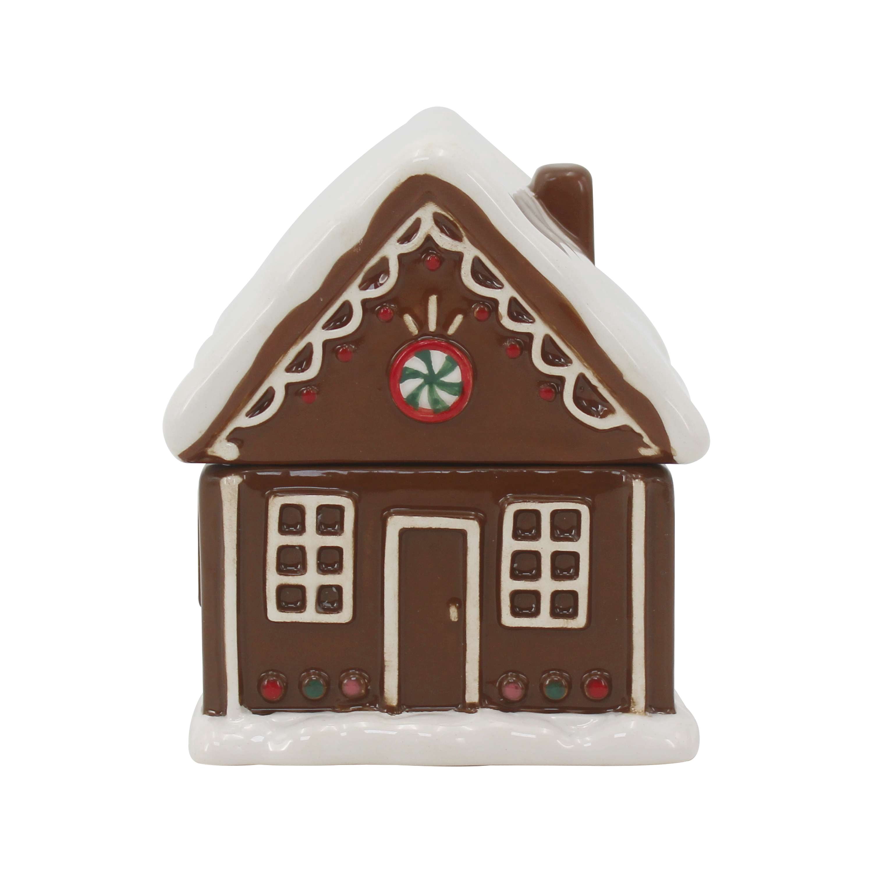 Mainstays 2-Wicks Gingerbread House Ceramic Scented Jar Candle, Holiday Gingerbread, 7.5oz