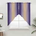 thumbnail image 3 of Dark Purple Yellow Gradient Swag Valances for Windows 2 Pack Minimalist Ombre Modern Art Swag Kitchen Curtains 63 Inches Long Rod Pocket Short Window Treatment for Kitchen Bathroom 36"x63", 3 of 9
